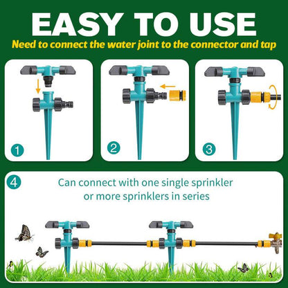 🌞360° Rotating Garden Sprinkler – Adjustable Lawn & Yard Watering