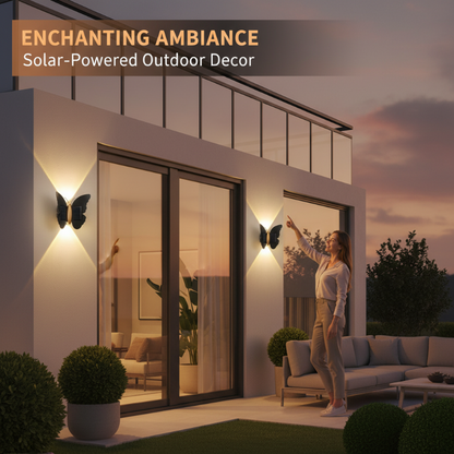 🦋 Solar Butterfly & Bat Wall Lights – Wall Art by Day, Glow by Night