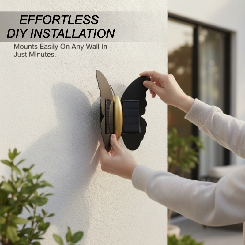 🦋 Solar Butterfly & Bat Wall Lights – Wall Art by Day, Glow by Night