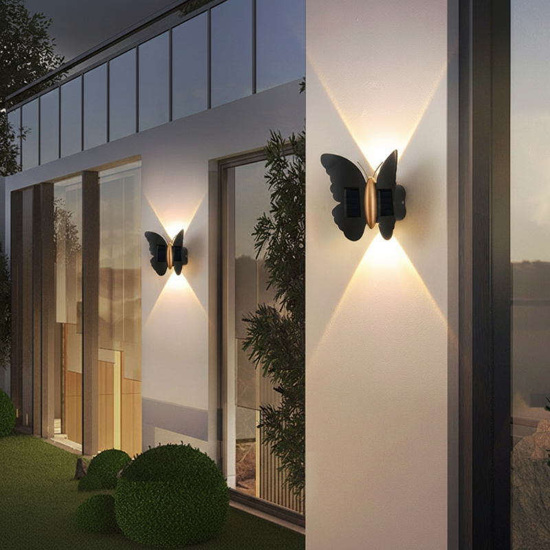 🦋 Solar Butterfly & Bat Wall Lights – Wall Art by Day, Glow by Night
