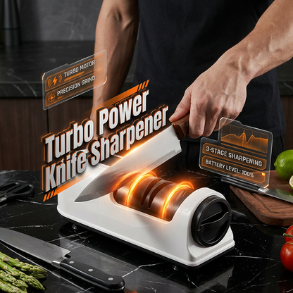 🔪3-Stage Electric & Manual Knife Sharpener