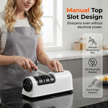 🔪3-Stage Electric & Manual Knife Sharpener