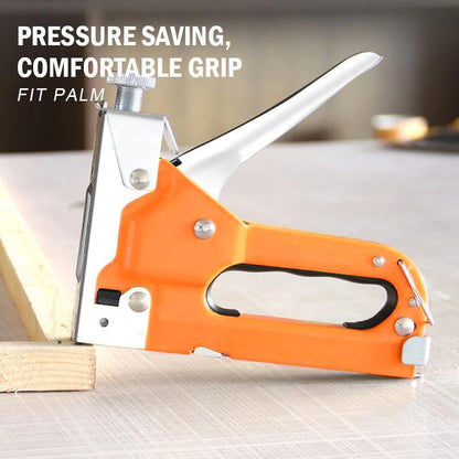 3-in-1 Manual Staple Gun with Adjustable Force & 600 Fasteners
