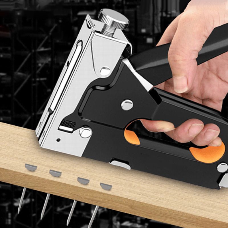 3-in-1 Manual Staple Gun with Adjustable Force & 600 Fasteners