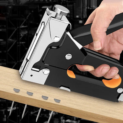 3-in-1 Manual Staple Gun with Adjustable Force & 600 Fasteners