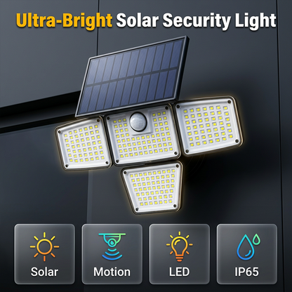 4-Panel Solar Motion Sensor Light – Illuminate Dark Outdoor Corners