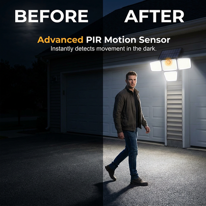 4-Panel Solar Motion Sensor Light – Illuminate Dark Outdoor Corners