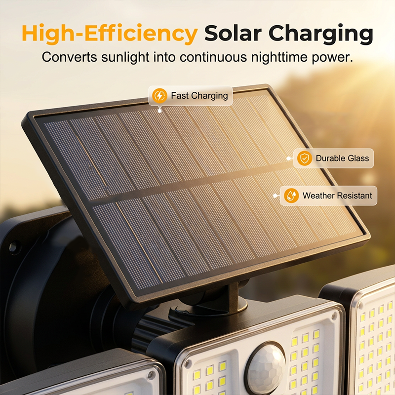 4-Panel Solar Motion Sensor Light – Illuminate Dark Outdoor Corners
