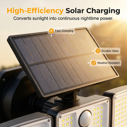 4-Panel Solar Motion Sensor Light – Illuminate Dark Outdoor Corners