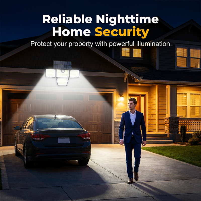 4-Panel Solar Motion Sensor Light – Illuminate Dark Outdoor Corners
