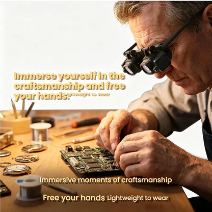See Tiny Details Hands-Free — LED Magnifying Glasses 2X–24X