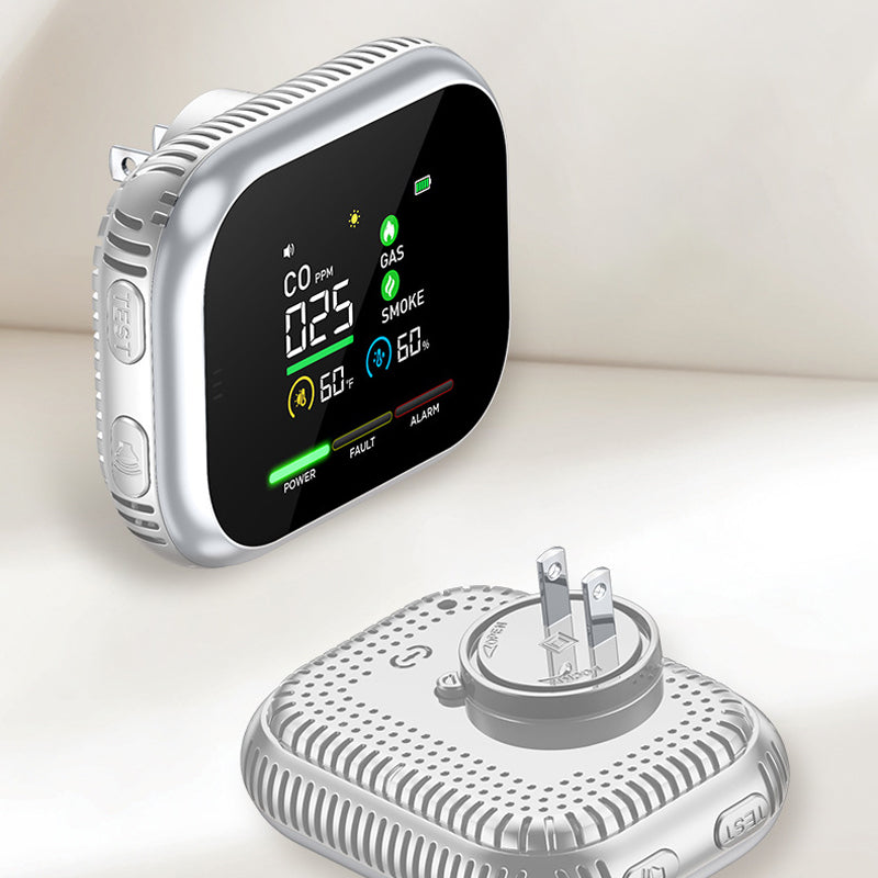 🛡️ Multi-Function Home Air Monitor – LCD Display, Audible Alerts & Battery Backup