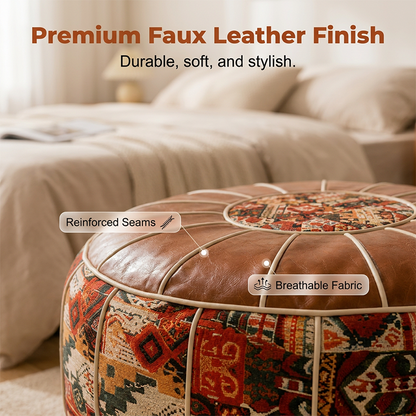 2-in-1 Fillable Storage Ottoman Pouf – Hidden Storage & Footrest