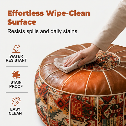 2-in-1 Fillable Storage Ottoman Pouf – Hidden Storage & Footrest