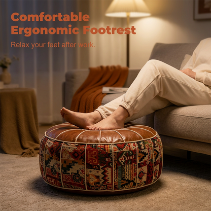 2-in-1 Fillable Storage Ottoman Pouf – Hidden Storage & Footrest