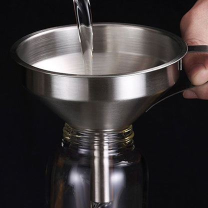 🫗 2-in-1 Stainless Steel Filter Funnel – Removable Fine Mesh Strainer