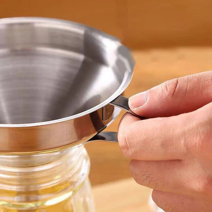 🫗 2-in-1 Stainless Steel Filter Funnel – Removable Fine Mesh Strainer