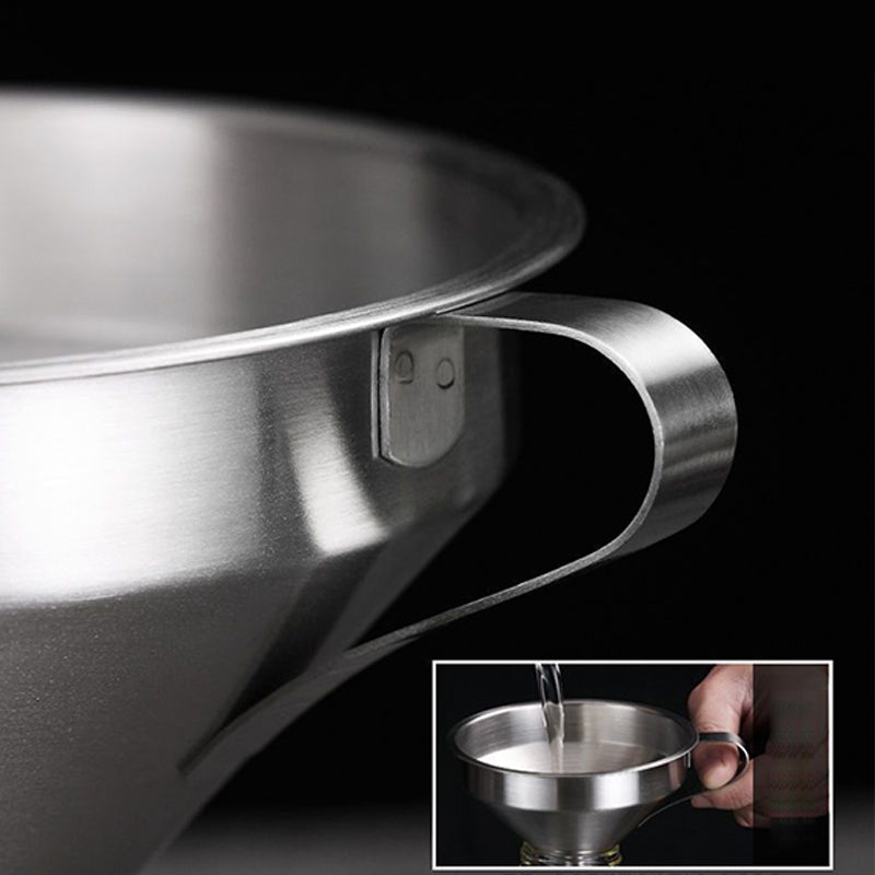 🫗 2-in-1 Stainless Steel Filter Funnel – Removable Fine Mesh Strainer
