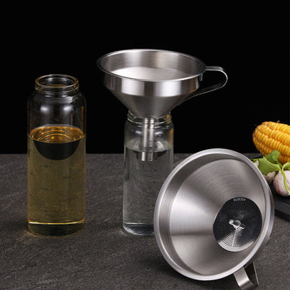🫗 2-in-1 Stainless Steel Filter Funnel – Removable Fine Mesh Strainer