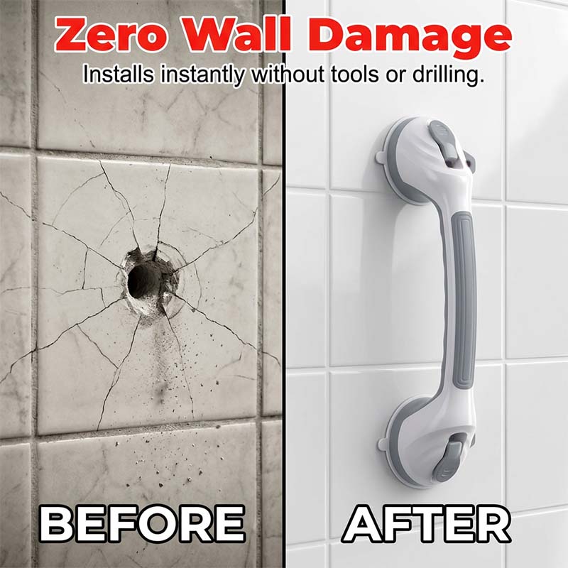 Drill-Free Suction Grab Bar – Quick-Mount Balance Assist Handle