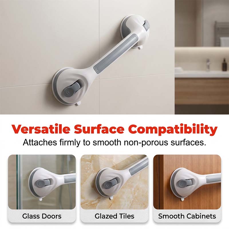 Drill-Free Suction Grab Bar – Quick-Mount Balance Assist Handle