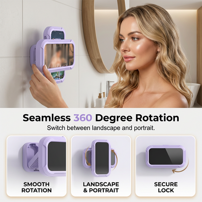 🚿📱 360° Rotating Shower Phone Holder – Splash-Protective Touchscreen Bathroom Case ✨