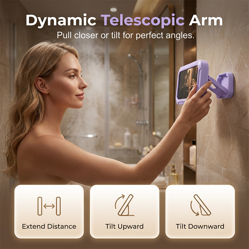 🚿📱 360° Rotating Shower Phone Holder – Splash-Protective Touchscreen Bathroom Case ✨