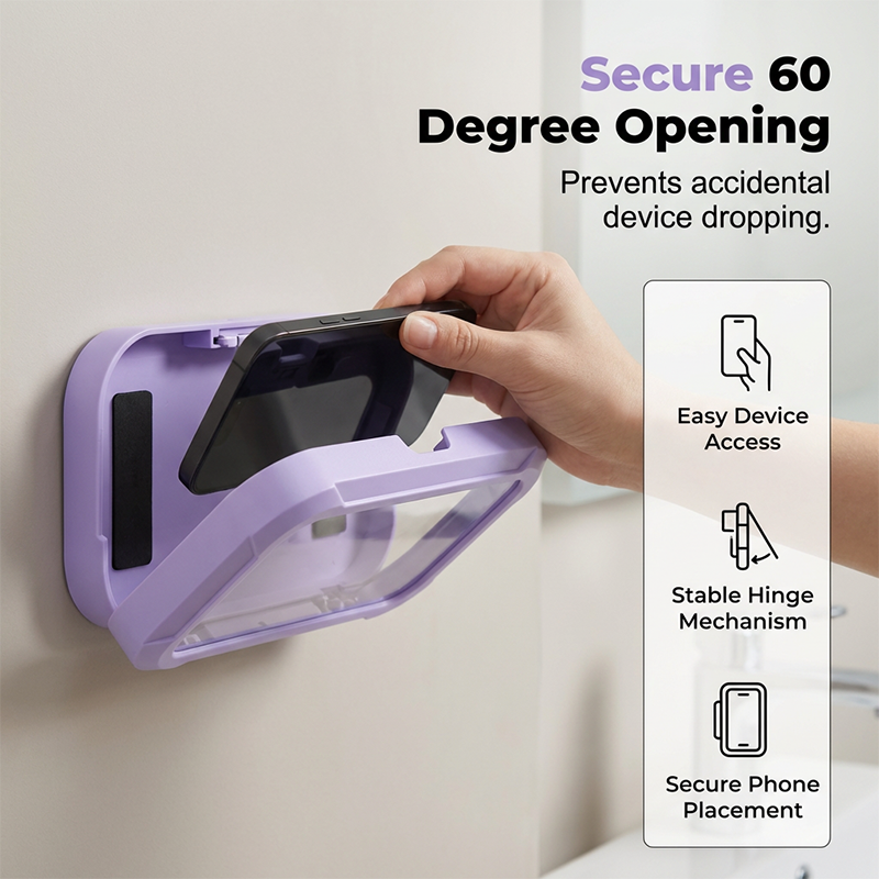 🚿📱 360° Rotating Shower Phone Holder – Splash-Protective Touchscreen Bathroom Case ✨