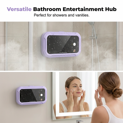 🚿📱 360° Rotating Shower Phone Holder – Splash-Protective Touchscreen Bathroom Case ✨