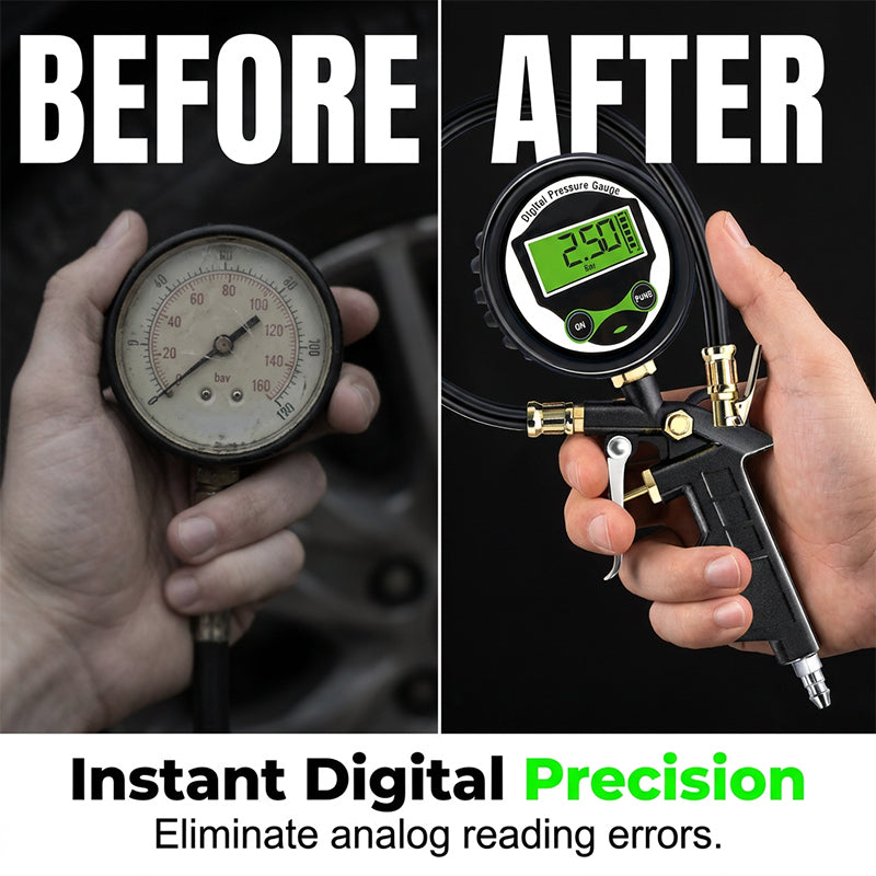 Digital Tire Inflator Gauge Gun – Air Compressor Tire Pressure Tool
