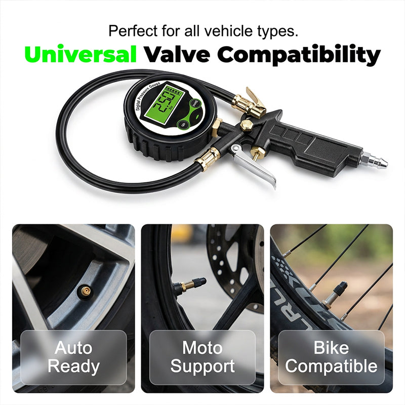 Digital Tire Inflator Gauge Gun – Air Compressor Tire Pressure Tool