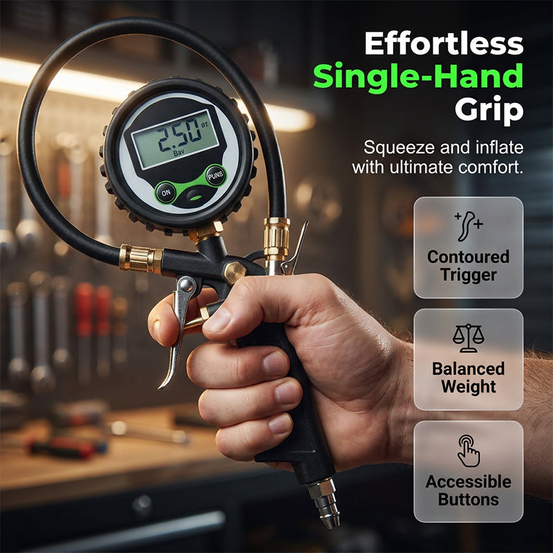 Digital Tire Inflator Gauge Gun – Air Compressor Tire Pressure Tool