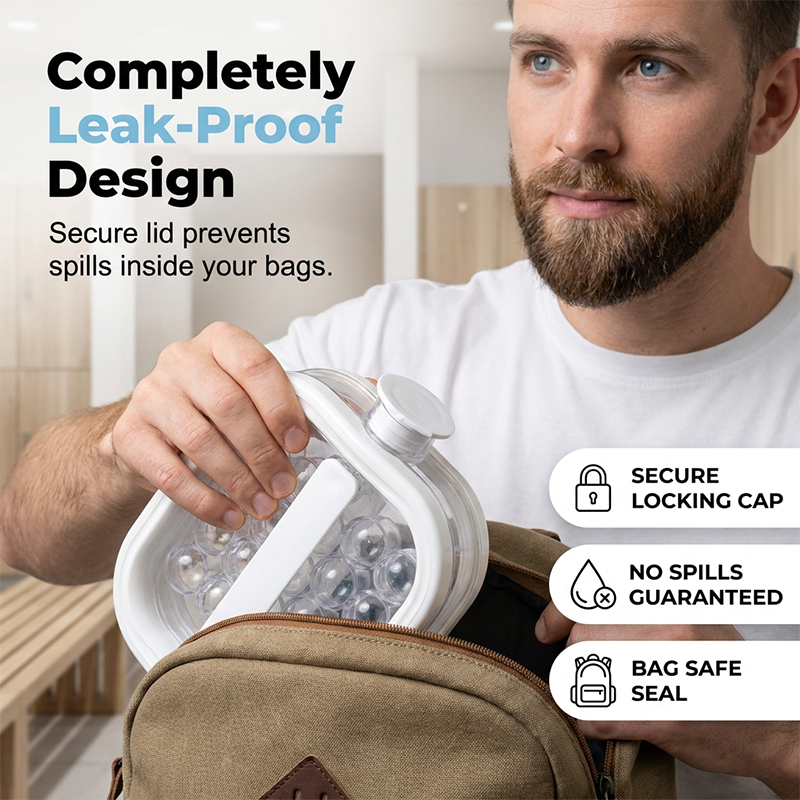Portable ice maker placed inside a travel bag