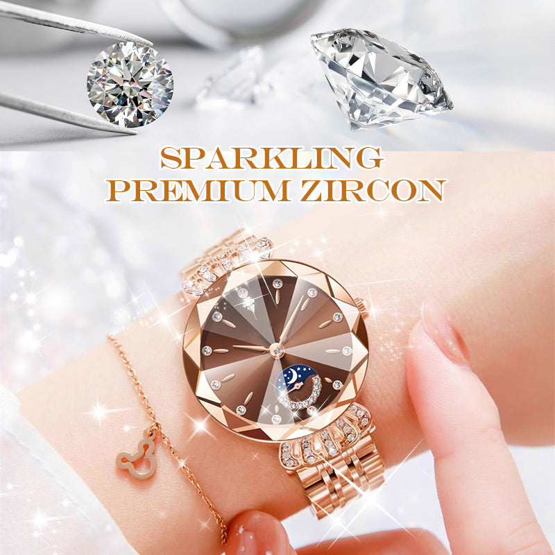 💎Diamond Star & Moon Watch – Elegant & Adjustable Design