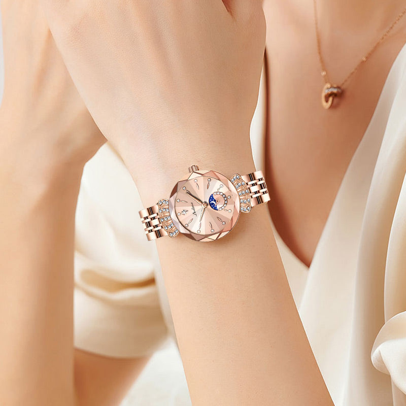 💎Diamond Star & Moon Watch – Elegant & Adjustable Design