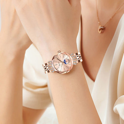 💎Diamond Star & Moon Watch – Elegant & Adjustable Design