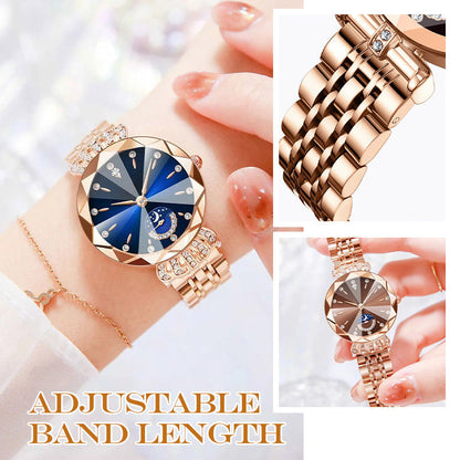 💎Diamond Star & Moon Watch – Elegant & Adjustable Design