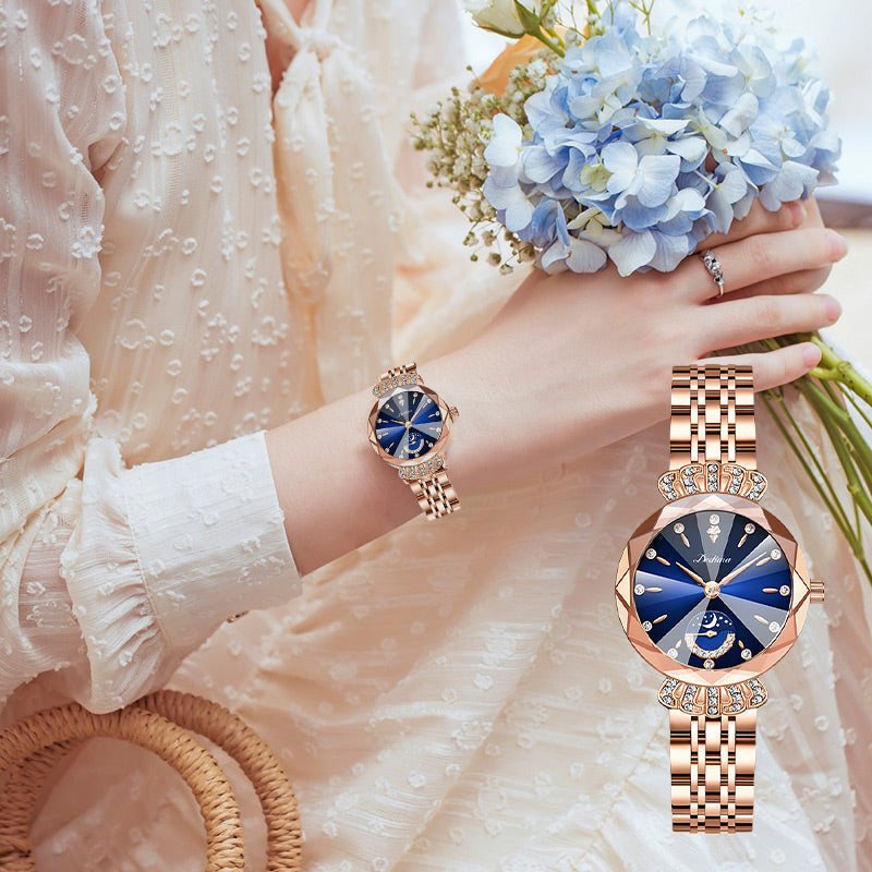 💎Diamond Star & Moon Watch – Elegant & Adjustable Design