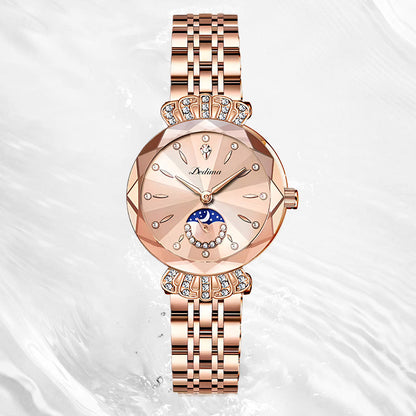 💎Diamond Star & Moon Watch – Elegant & Adjustable Design