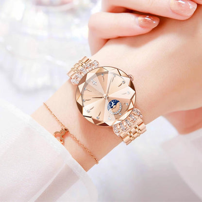 💎Diamond Star & Moon Watch – Elegant & Adjustable Design