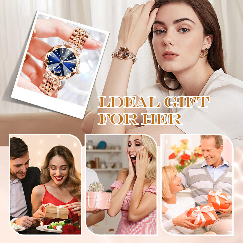 💎Diamond Star & Moon Watch – Elegant & Adjustable Design