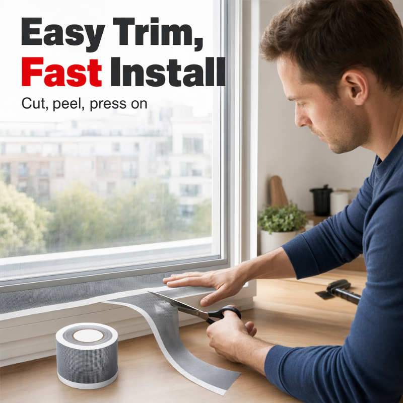 Self-Adhesive Mesh Repair Tape – Cut-to-Size Screen Patch Roll