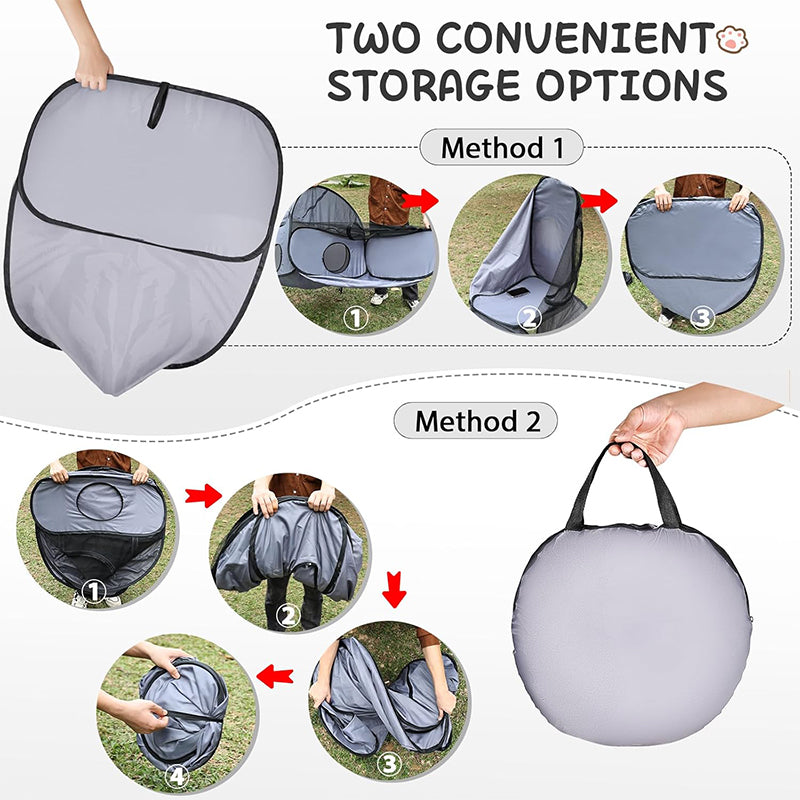 🐱 Cat Play Tent with Tunnel – Spacious Mesh Playpen for Rest & Explore