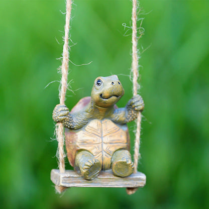 🐢 Whimsical Turtle Swing Garden Ornament – Cute Hanging Outdoor Decor