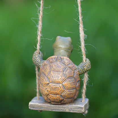🐢 Whimsical Turtle Swing Garden Ornament – Cute Hanging Outdoor Decor