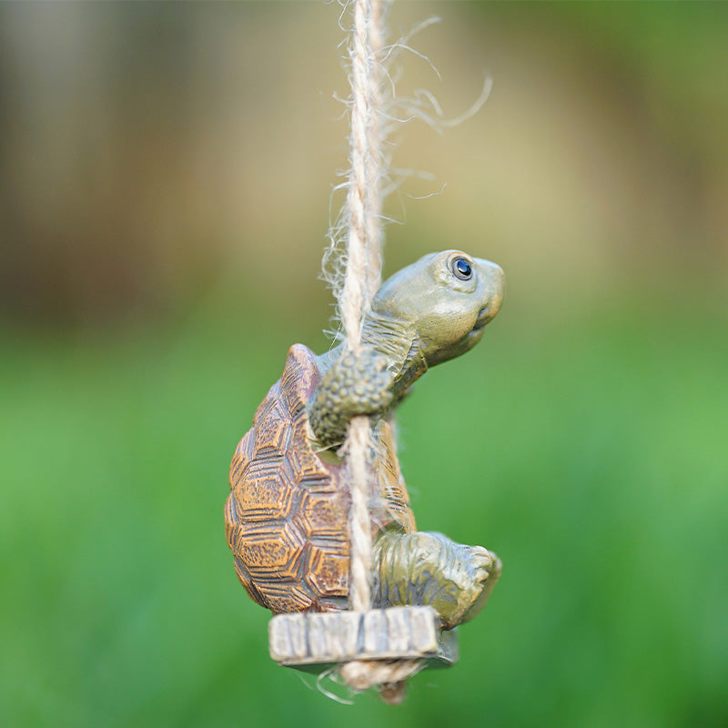 🐢 Whimsical Turtle Swing Garden Ornament – Cute Hanging Outdoor Decor