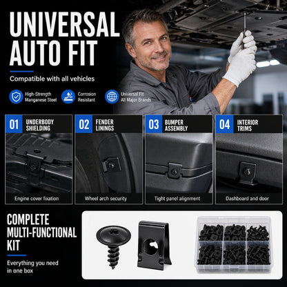 Automotive Metal U-Clip & Screw Fastener Set – M4/M5 Panel Clips