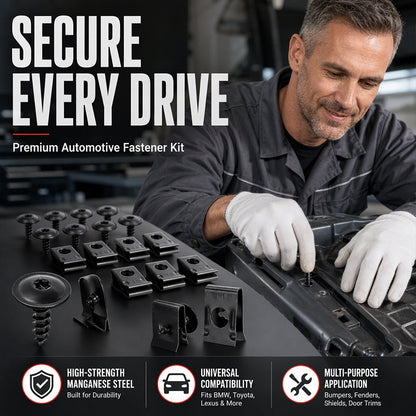 Automotive Metal U-Clip & Screw Fastener Set – M4/M5 Panel Clips