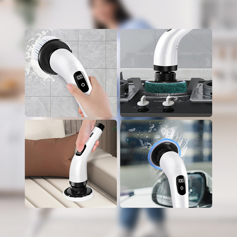 🧽 8-in-1 Electric Spin Scrubber – Less Scrubbing, Easier Cleaning