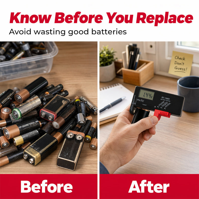 Portable Battery Tester for AA, AAA & 9V – Check Before You Toss